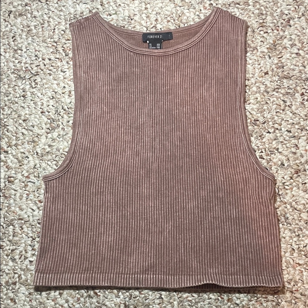 Forever 21 Brown Ribbed Tank Top